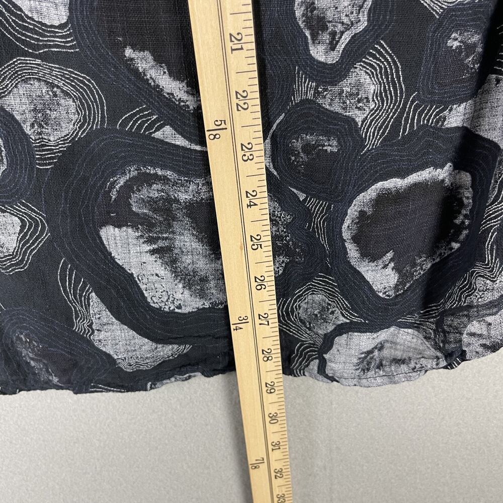 Made In Italy Top Womens Large Black Roll Tab Gauzy Coastal Lagenlook Artsy - Picture 7 of 12